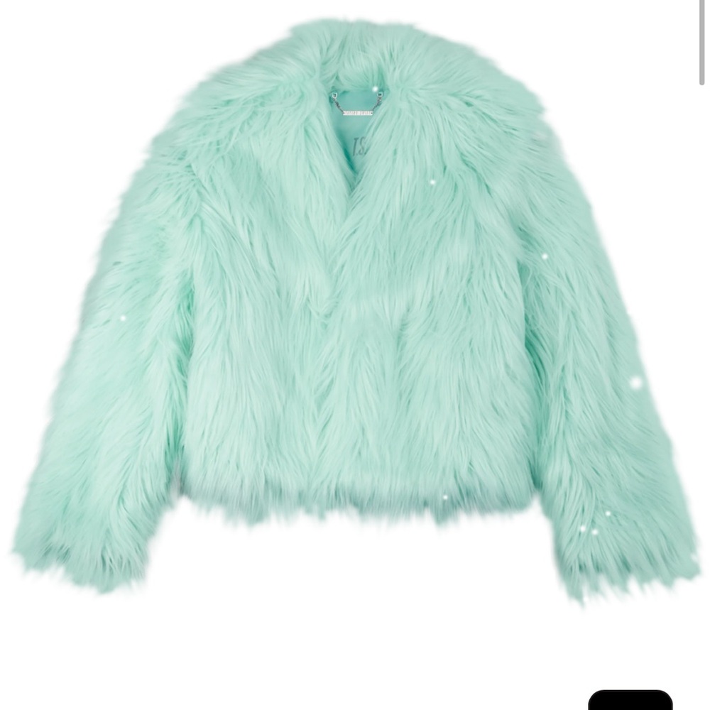 Taylor Swift Mint Green Faux Fur Jacket